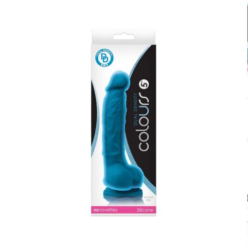  Colors Dual Density 5 inch Dildo Blue Dildo