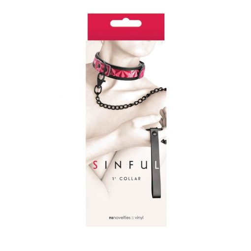  Sinful - 1'' Collar - Pink Collar/leash