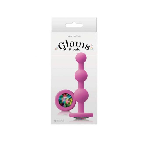  Glams - Ripple Rainbow Gem - Pink Butt Plug