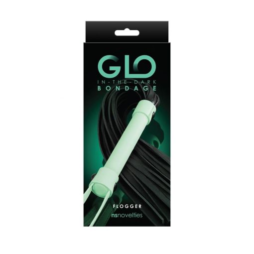  GLO Bondage - Flogger - Green Whip/Wand/Paddle