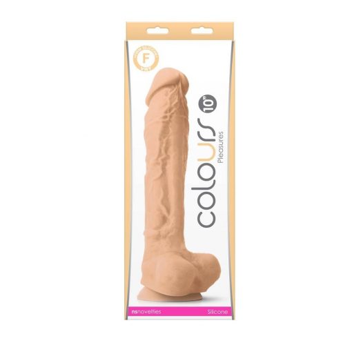  Colors - Pleasures - 10" Dildo - White Dildo