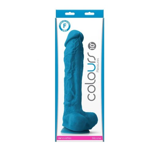  Colors - Pleasures - 10" Dildo - Blue Dildo