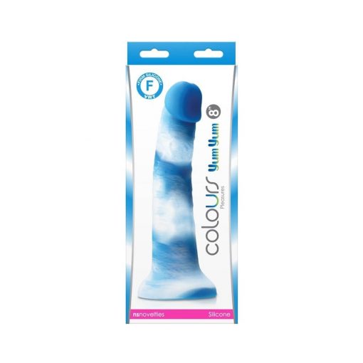  Colors - Pleasures - Yum Yum 8" Dildo - Blue Dildo