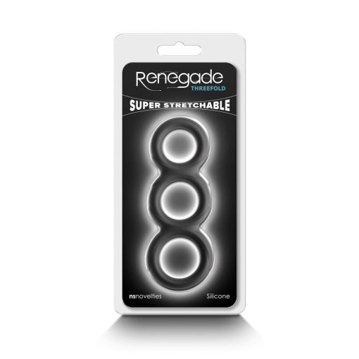  Renegade - Threefold - Black Penis Ring/Cuff