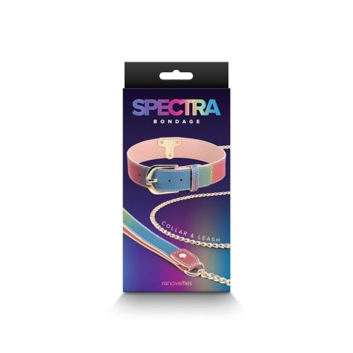  Spectra Bondage - Collar & Leash - Rainbow Collar/leash