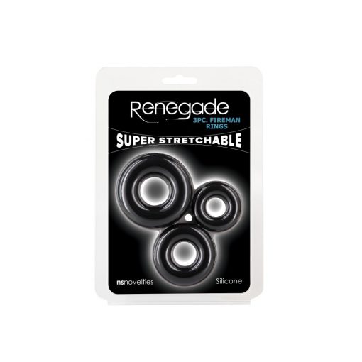  Renegade - 3pc Fireman Rings - Black