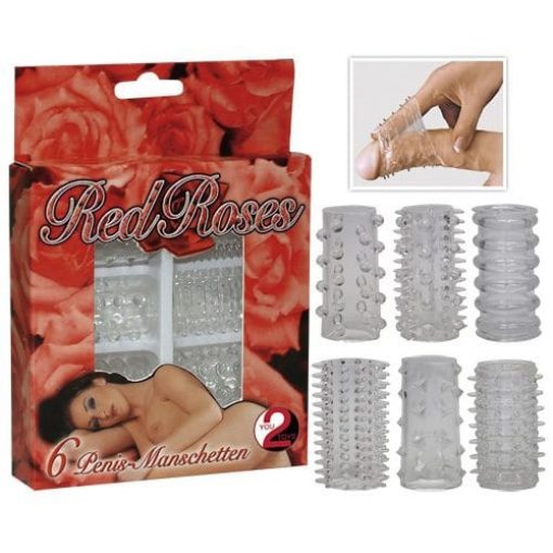  Red Roses Penis Ring Set 6 pcs Penis Ring/Cuff