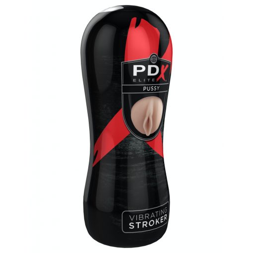  Vibrating Pussy Stroker Light/Black