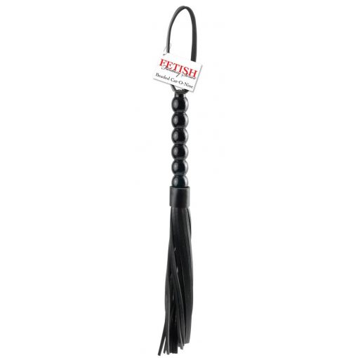  Beaded Cat-o-Nine Tails Black