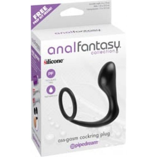  Ass-Gasm Cockring Plug Black