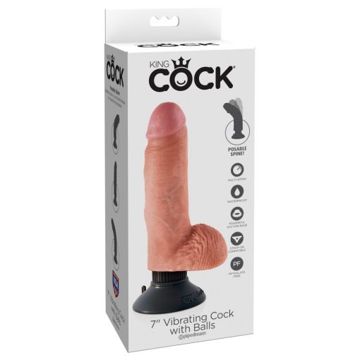  7" Vibrating Cock with Balls Light