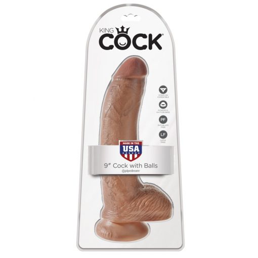  9" Cock with Balls Tan