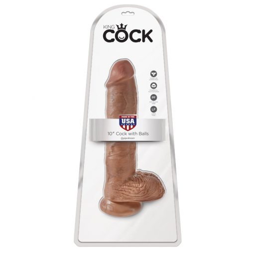  10" Cock with Balls Tan