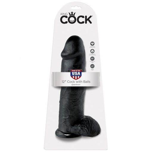  12" Cock with Balls Black