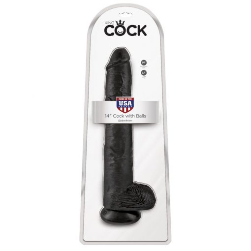  14" Cock with Balls Black