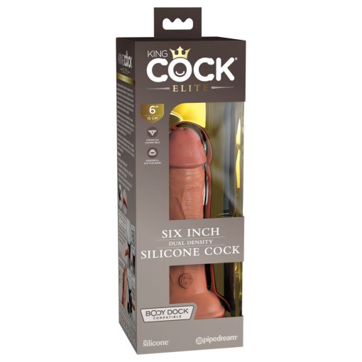  6" Dual Density Silicone Cock Tan