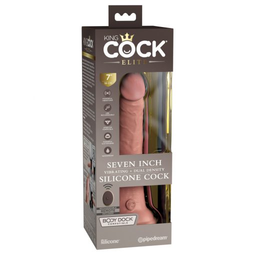  7" Dual Density Vibrating Silicone Cock with Remote Light