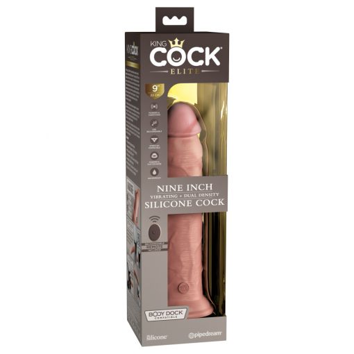  9" Dual Density Vibrating Silicone Cock with Remote Light