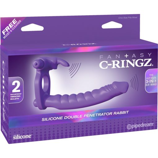  Silicone Double Penetrator Rabbit Purple