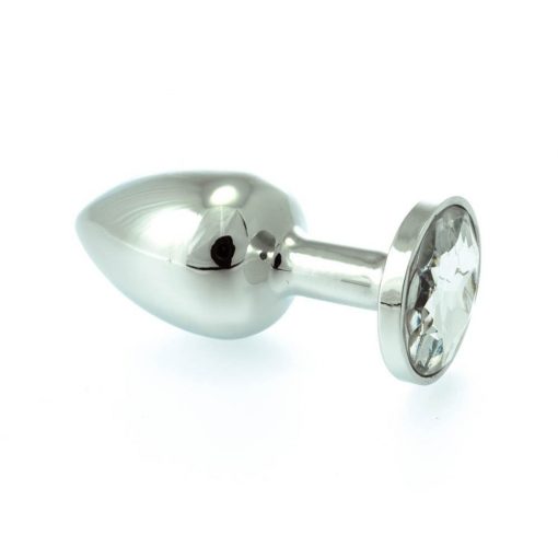  Butt Plug Small Metal With Crystal Clear Butt plug