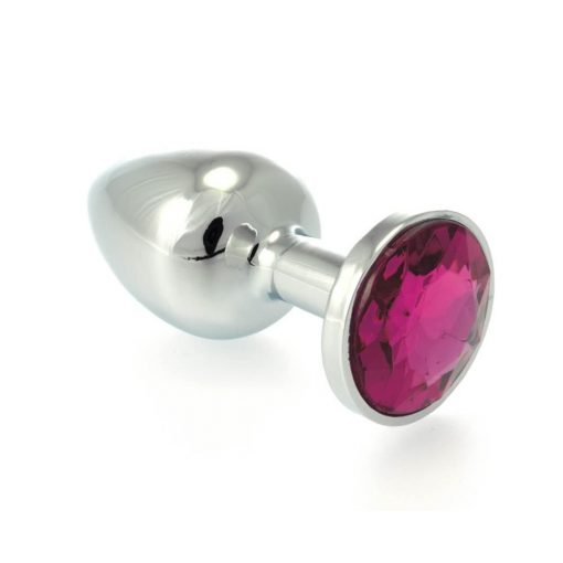  Butt Plug Small Metal With Crystal Red Butt plug