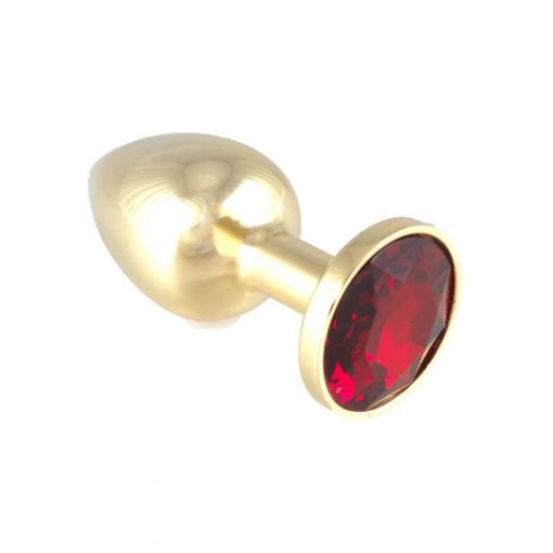  Butt Plug Metal With Crystal Red Butt plug