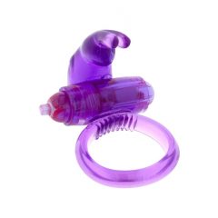  Rabbit Silicone Vibrating Cockring Purple Penis Ring/Cuff