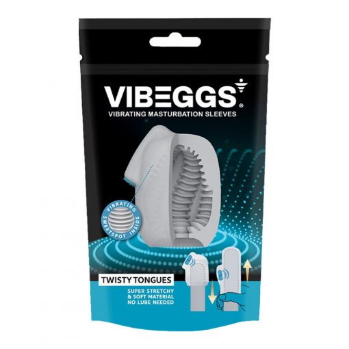 VIBEGGS - Twisty Tongues - Vibrating Masturbation Sleeve - White