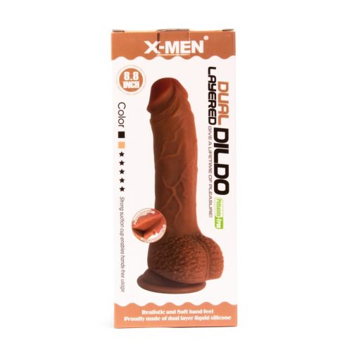 X-MEN 8.8 inch Dual Layered Dildo Brown Dildo