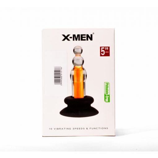  X-MEN 10 Speeds Vibrating Beaded Plug Butt plug