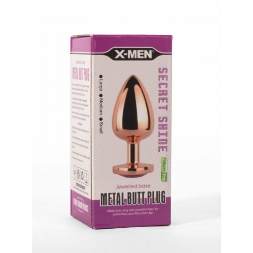  X-MEN Secret Shine Metal Butt Plug Rose Gold Heart S