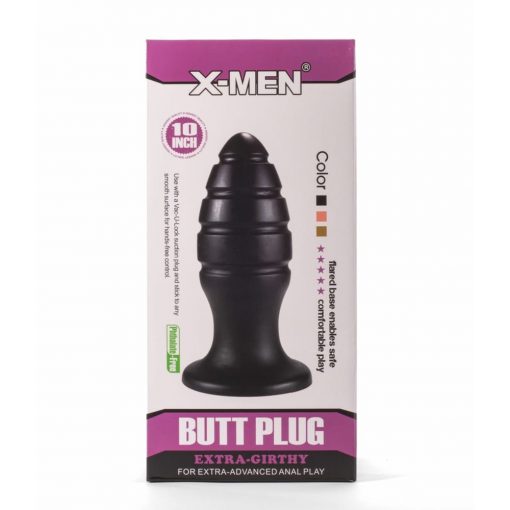  X-Men 10" Extra Girthy Butt Plug Black VIII Butt plug