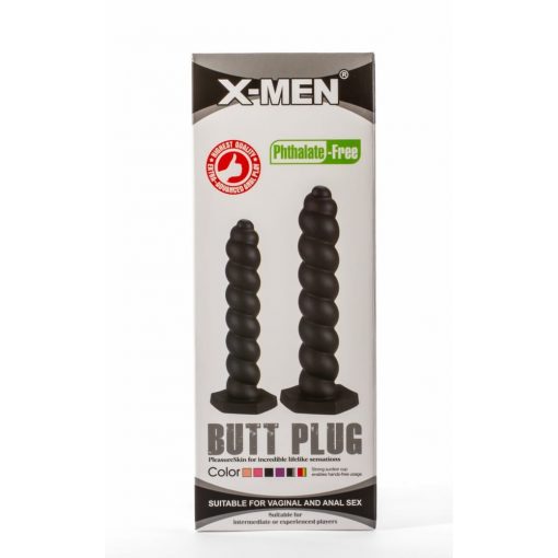  X-Men 7.87" Silicone Butt Plug Black S Butt plug