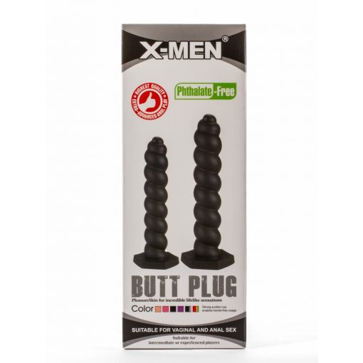  X-Men 9.45" Butt Plug Silicone Black M Butt plug