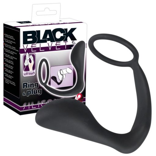  Black Velvets Ring & Plug Penis Ring/Cuff