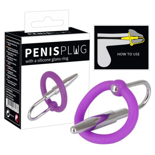  Penis Plug + Silicone Glans Ring BDSM accessory